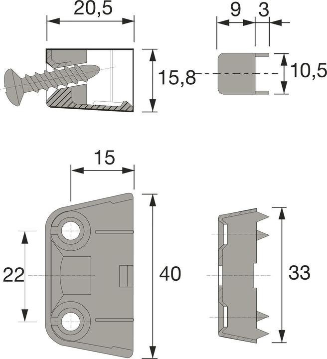 Produktbild Hettich Trapez-Verbindungsbeschlag TZ 4 (Eckverbinder, 1 Stk.)
