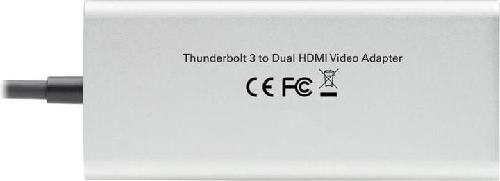 Produktbild Eaton Dual-Monitor Thunderbolt 3 to HDMI Adapter M/2xF - 4K 60Hz 4:4:4 Silve (USB-C, 2 Ports)