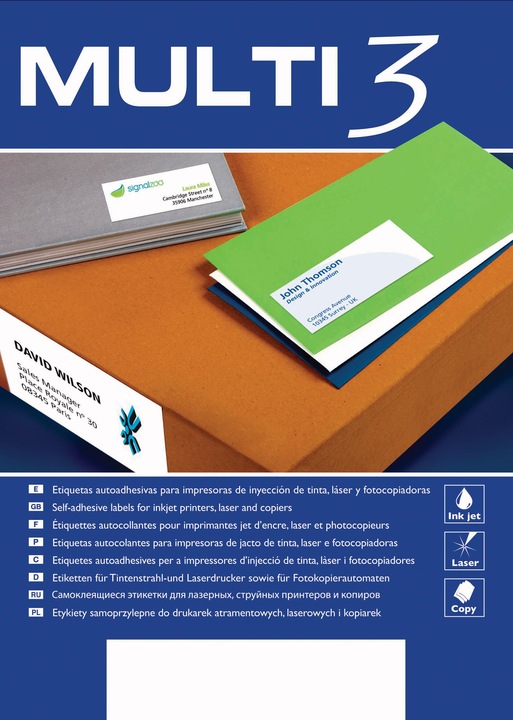 Actual product image Multi Universal labels, 63.5x46.6mm, rounded, white