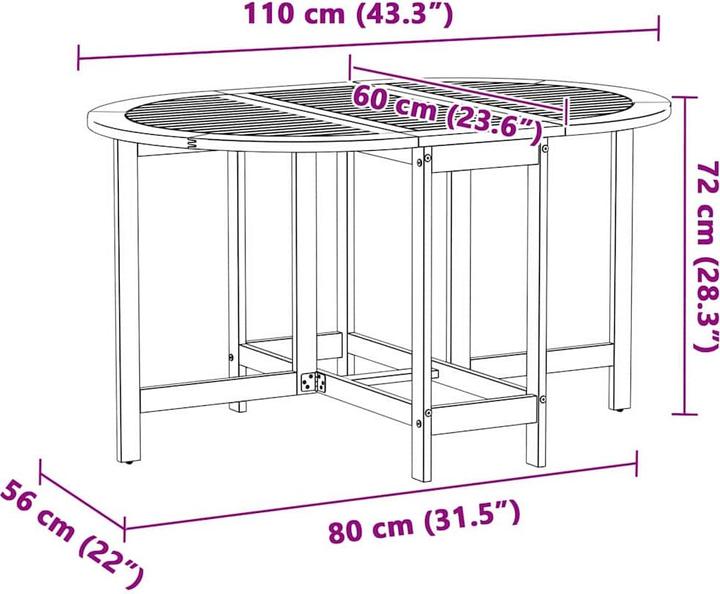 Produktbild vidaXL Garten Essgruppe (110 x 60 x 72 cm)