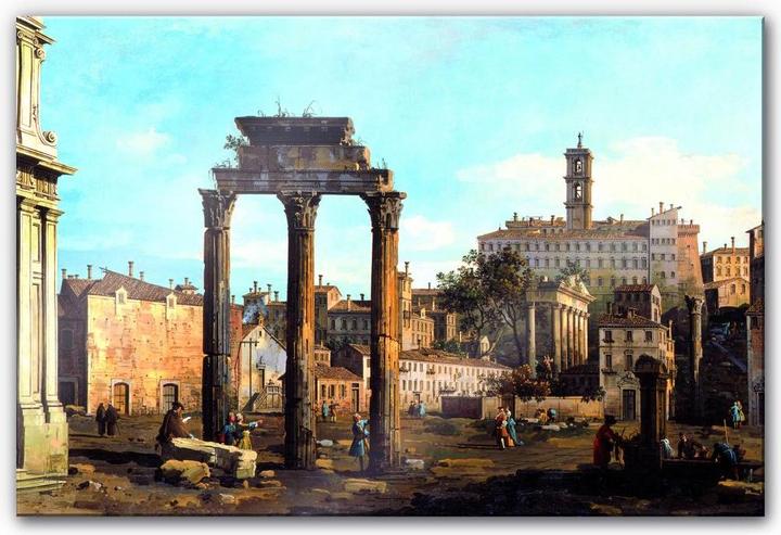 Image du produit Trenddeko Canaletto - Forum avec temple de Castor et Pollux (60 x 40 cm)