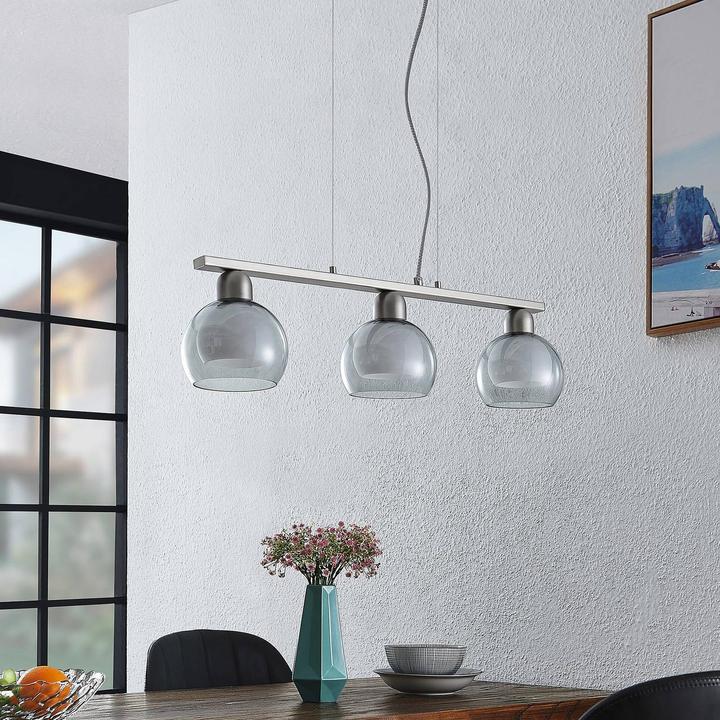 Actual product image Lucande Kaiya 3 pendant light L14 nickel (E14)