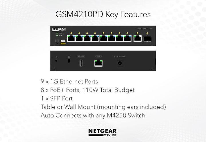 Image du produit Netgear M4250-9G1F-PoE+ (10 ports)