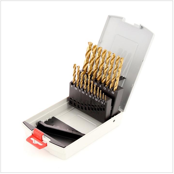Actual product image Bosch Professional Zubehör Metal drill bit set HSS-TiN, ProBox, 19-piece (1 mm, 1.5 mm, 2 mm, 2.5 mm, 3 mm, 3.5 mm, 4 mm, 4.5 mm, 5 mm, 5.5 mm, 6 mm, 6.5 mm, 7 mm, 7.5 mm, 8 mm, 8.5 mm, 9 mm, 9.5 mm, 10 mm)