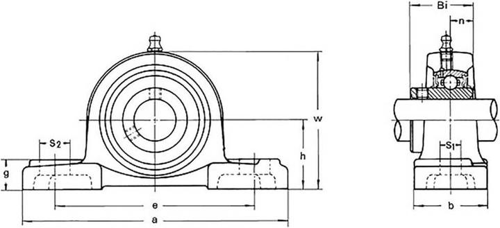 Productafbeelding HTB Voetstuklager UCP, gietijzeren behuizing