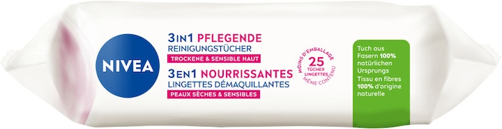 Actual product image NIVEA 3in1 Nourishing wipes (Cleaning cloths, 25 ml)