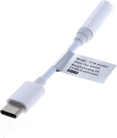 Actual product image Berrybase Audio adapter USB-C plug - jack socket white (Jack adapter)
