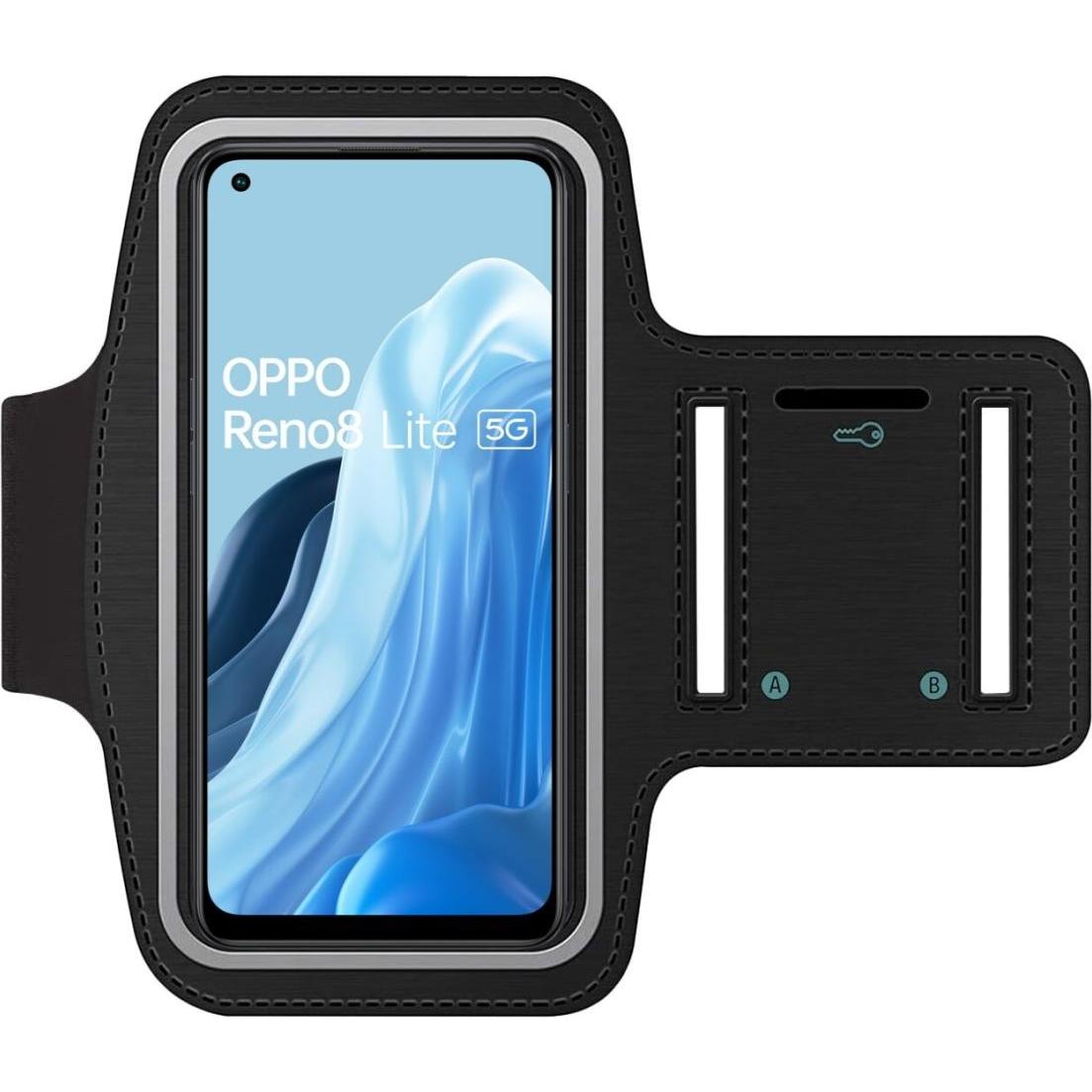 SmartFitness Oppo Reno8 Lite 5G Handy Sport Armband, Smartphone Sportarmband, Schwarz