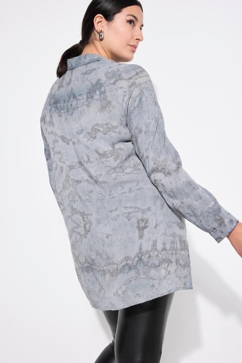 Produktbild Studio Untold Long-Hemdbluse, Boxy Shape, Batik-Look, Vintage-Optik (42, 44)