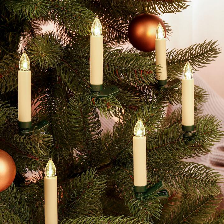 Image du produit Holy Bougies de Noël LED pour arbre de Noël sans fil avec télécommande, set de 30, blanc (30 x)