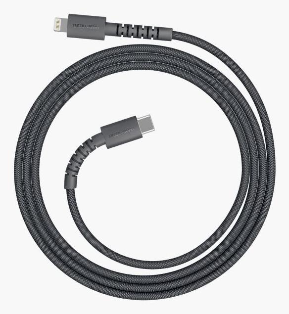 Produktbild Fresh'N Rebel Fresh 'n Rebel USB-C zu Lightning silicon geflochtenes Kabel "FlexWave" 70cm, Storm Grey (0.70 m, 30 W)