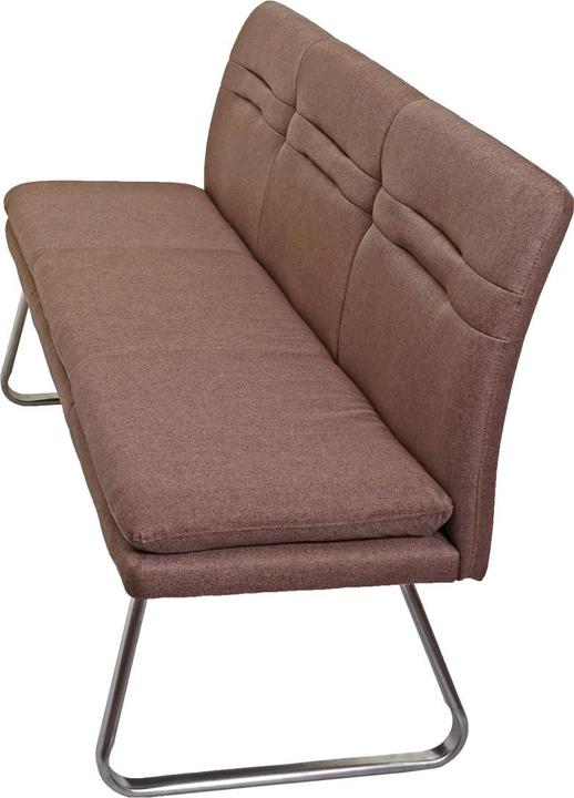 Actual product image Swisshandel24 Bench, dining room bench bench upholstered bench, backrest fabric/textile stainless steel brushed - (180 cm)
