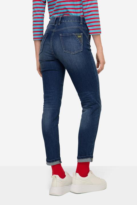 Image du produit Laurasøn Slim-Jeans, 5-Pocket, Saum mit TurnUp, mit recyceltem Polyester (42)