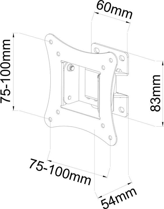 Produktbild Techly Klammer für LCD TV - Schwarz - Bildschirmgrösse: 33-76.2 cm (13"-30") (Wand, 15 kg, 13" - 30")