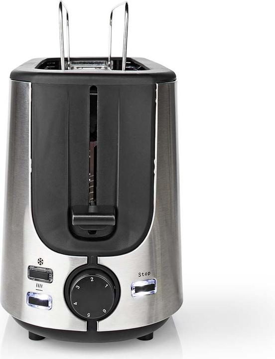Actual product image Nedis Toaster stainless steel series 1 slot Browning levels: 6 Defrost function Bread roll attachment
