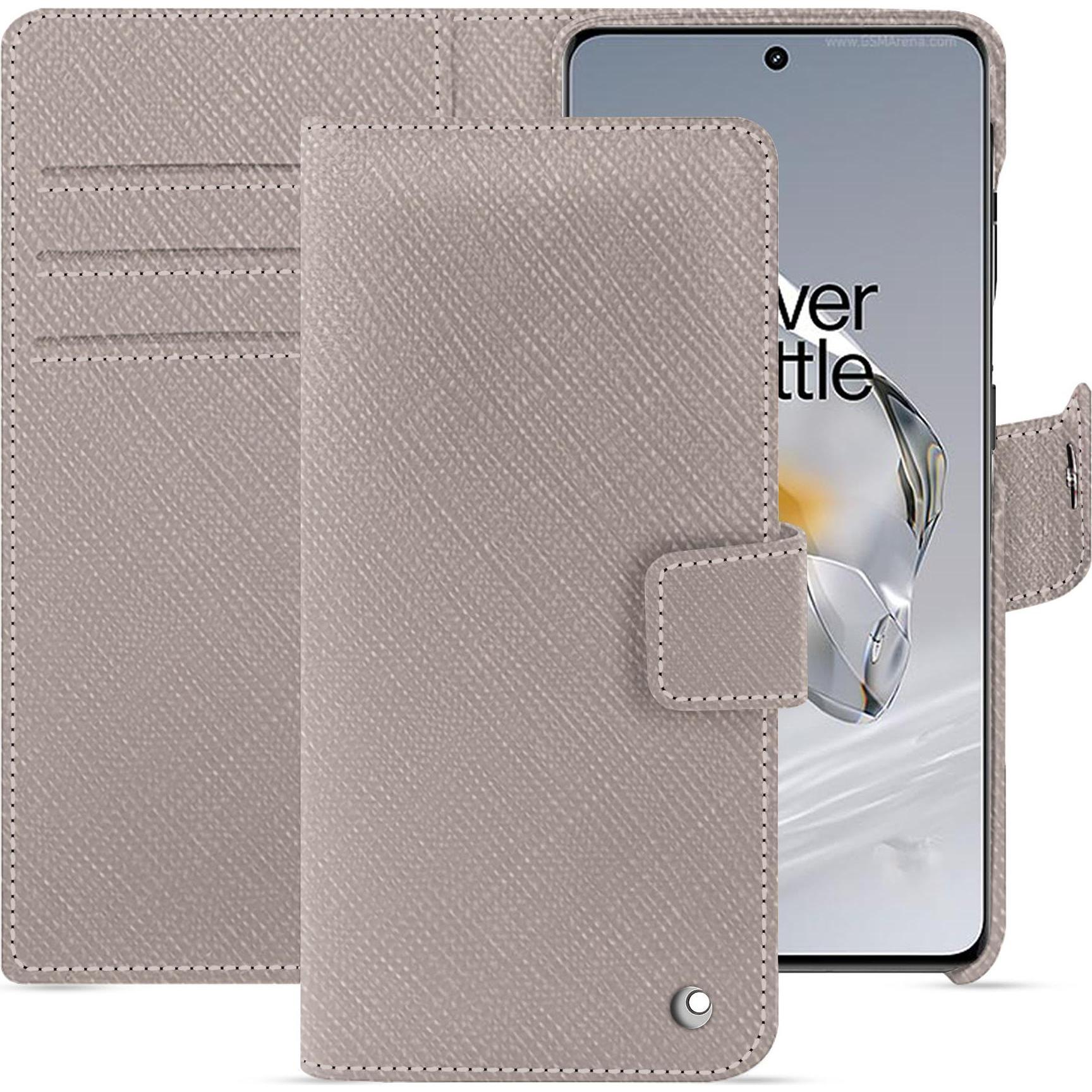 Noreve Lederschutzhülle Oneplus 12 (OnePlus 12), Smartphone Hülle, Beige