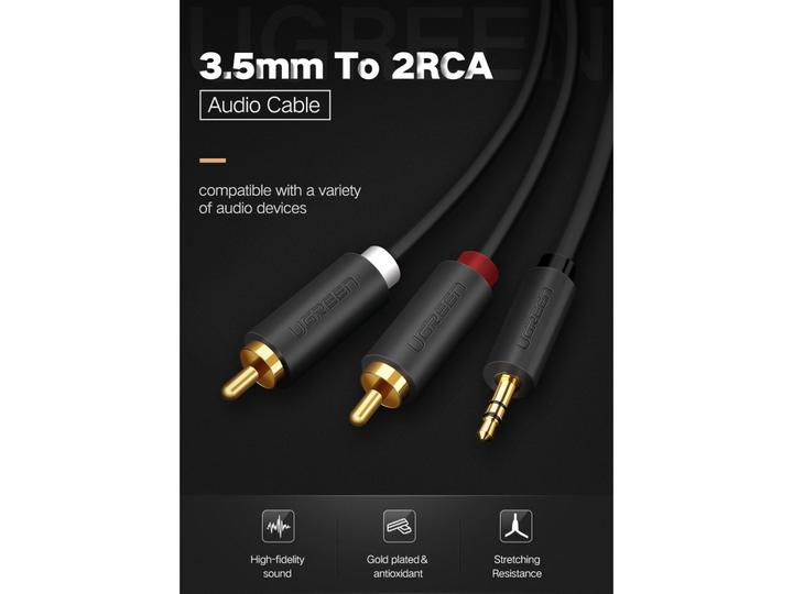 Actual product image Ugreen AUX jack to RCA stereo (3 m, 3.5mm jack (AUX))