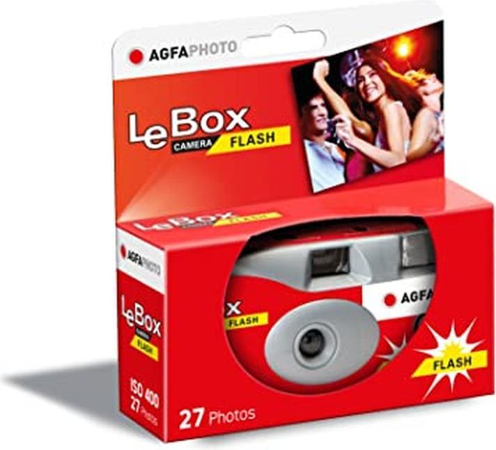 Produktbild AGFAPHOTO AGFA PHOTO 601020 Disposable camera LeBox Flash 27 photos 31mm optical lens gray and red