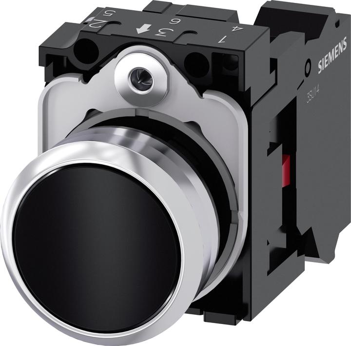 Produktbild Siemens Drucktaster 1f sw rnd Ř22mm 1Ö 3SU1150-0AB10-3CA0