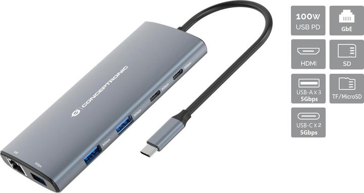 Actual product image Conceptronic USB Typ-C auf HDMI/USB 3.0/ USB Typ-C (USB-C, 1 portion)