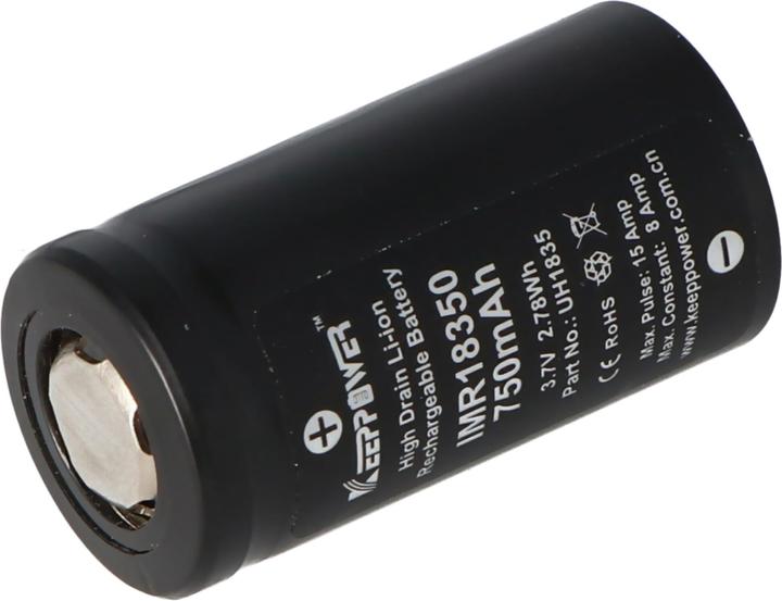 Actual product image Keeppower Akku IMR18350 (1 pcs., 18350, 750 mAh)