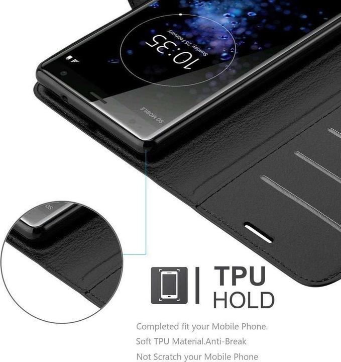 Actual product image Cadorabo Book with stand function cover (Sony Xperia XZ2)