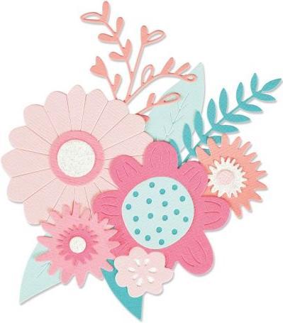 Actual product image Sizzix Thinlits Die Set 9PK - Bold Flowers