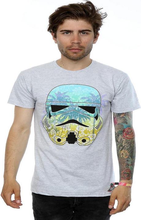 Actual product image Star Wars Mens Command Stormtrooper Hawaiian Heather T-Shirt (XXL)