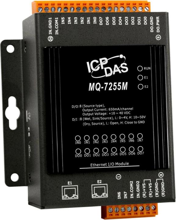 Actual product image Moxa MQTT I/O MODULE, 2xLAN, 8xDI+8 (Switch module)