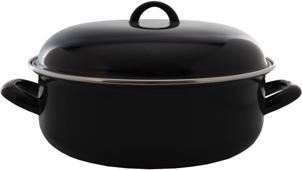 Actual product image Imperial Kitchen Kasserolle Emaille Schwarz Ø28 Cm 3.5L (28 cm, Casserole + Stewpot)