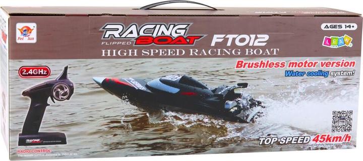 [n]fibrecare Boat Motorboat FT012 Remote Controlled RC Black 50km/h 2.4G