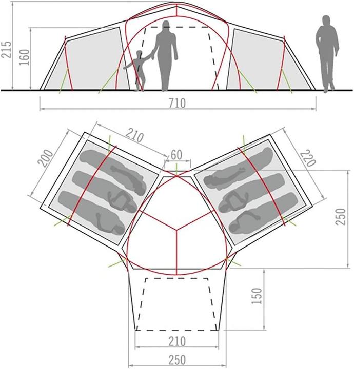 Actual product image Vaude Badawi Long (Dome tent, 16.50 kg, 6 persons)