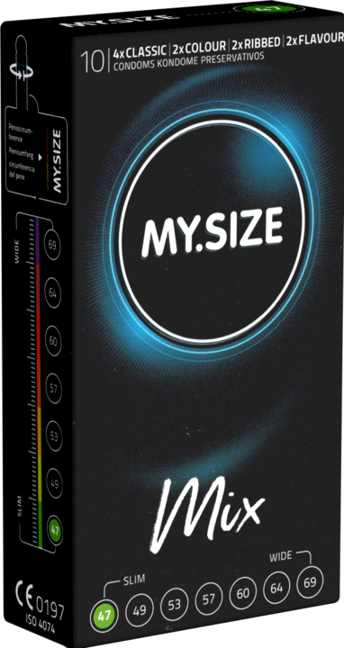 Actual product image My.Size Classic "47mm MIX" 10 condoms for best wearing comfort and safety (10 pcs.)