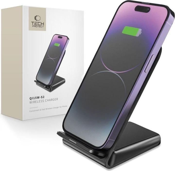 Produktbild Tech-Protect Ładowarka Ładowarka bezprzewodowa Qi15W-S2 Wireless Charger 15W Black (15 W)