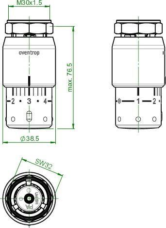 Produktbild Oventrop Uni SH 7-28°C Flüssig-Fühler Thermostat - Weiss/Verchromt (1012065)