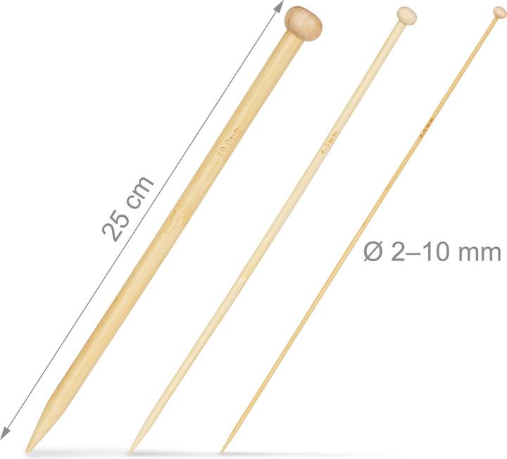 Immagine prodotto Relaxdays Ferri da Maglia, Set da 36 Aghi Lunghi con Stopper