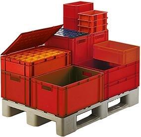 Actual product image kaiserkraft Euro format stacking containers, walls and bottom closed