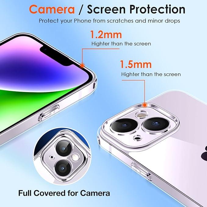 Immagine prodotto Ivoler Set di custodie 3 in 1 per iPhone 14 da 6,1 pollici - 1 custodia per cellulare con 2 pezzi di (Apple iPhone 14)