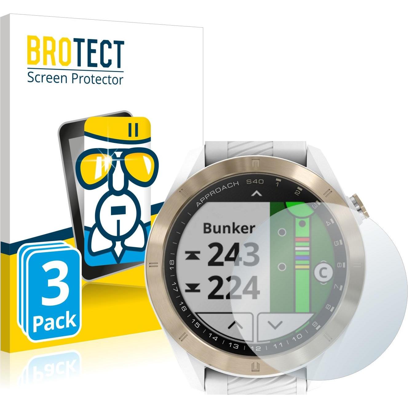 BROTECT Schutzglas Schutzfolie Glas Folie Displayschutz klar, Smartwatch Schutzfolie, Transparent