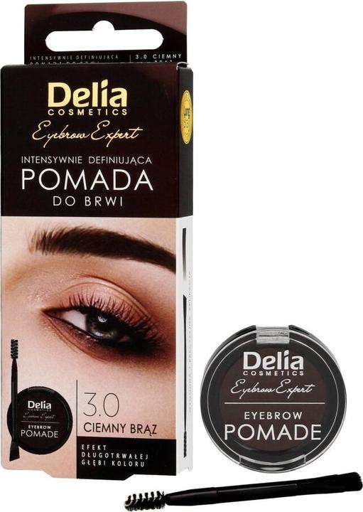 Actual product image Delia Cosmetics Delia Eyebrow Expert Stylist Brown Pomade Eyebrow Pomade Dark Brown 2.5G (Dark brown)
