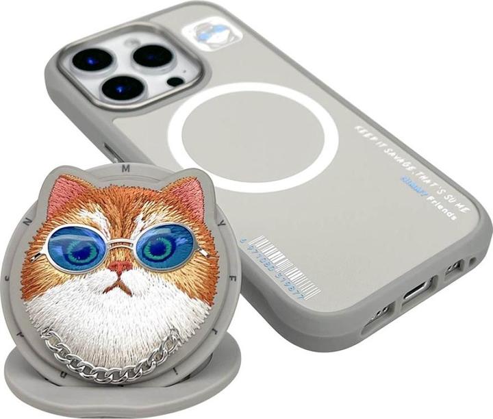 Produktbild Uniq Nimmy Glasses Cool Cat MagSafe case for iPhone 16 Pro Max grey (Apple iPhone 16 Pro Max)