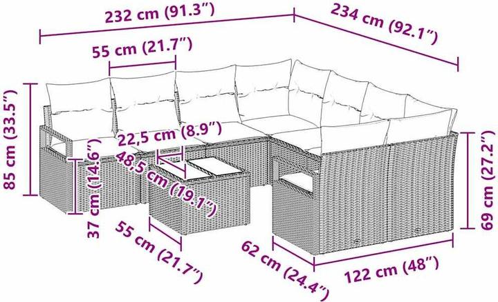 Actual product image vidaXL Garden sofa set