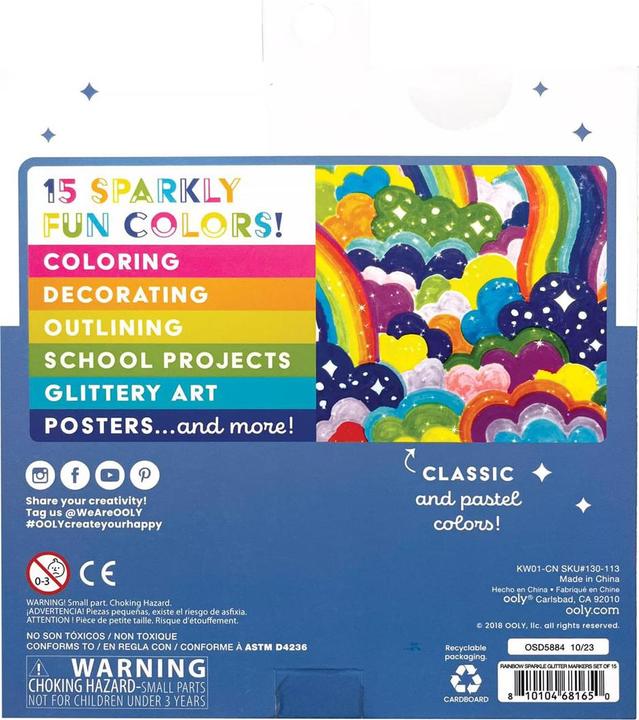 Produktbild Ooly Regenbogen-Glitzer-Marker (15x)