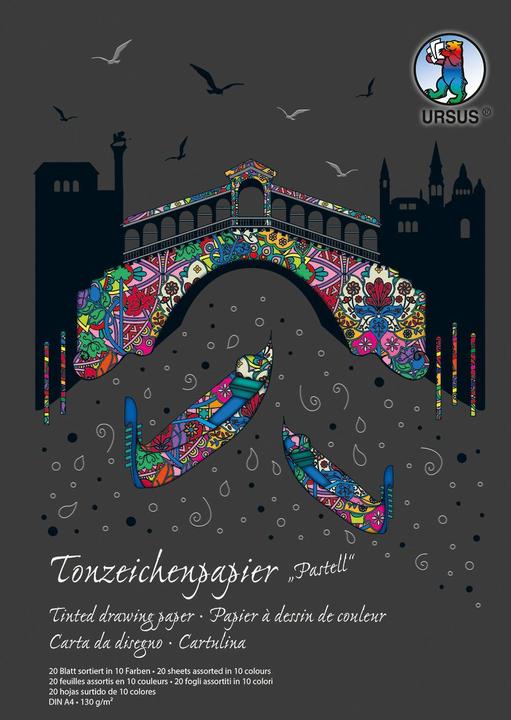 Produktbild Ursus Tonzeichenpapier A4, 20 Blätter à 10 Farben (130 g/m², 20 x)