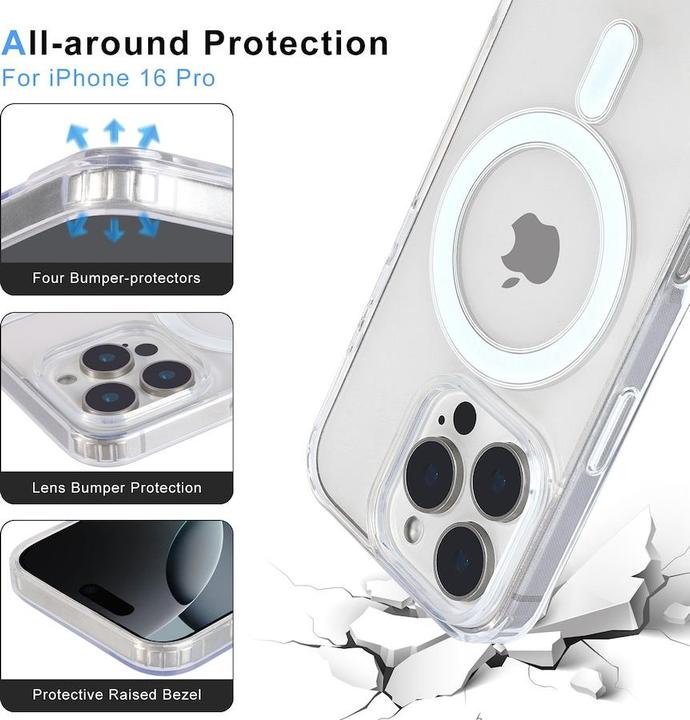 Produktbild Iiglo iPhone 16 Pro Magnetic Clear Case (gennemsigtig) (Apple iPhone 16 Pro)