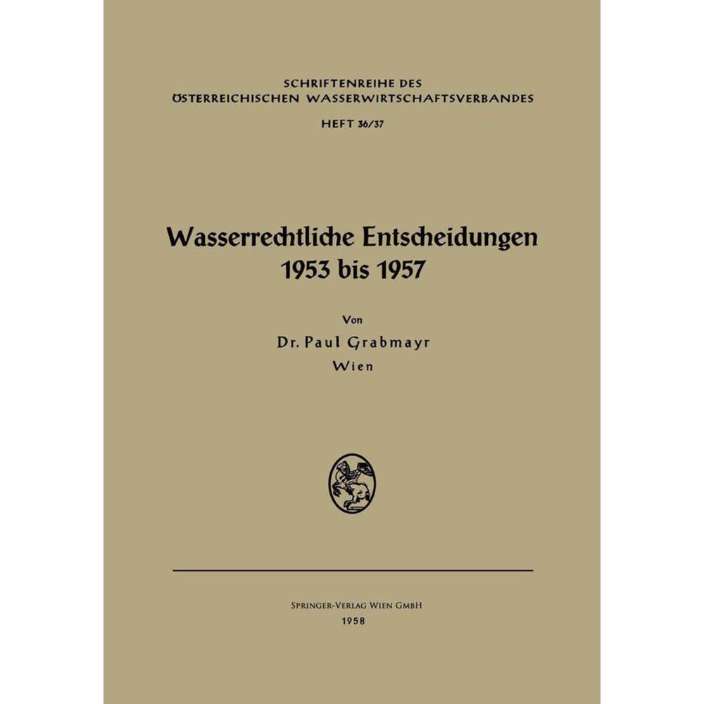 Wasserrechtliche Entscheidungen 1953 bis 1957, Fachbücher
