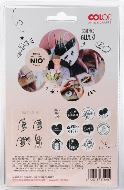 Produktbild Colop Stempel Little NIO Set deutscher Text, 10-teilig