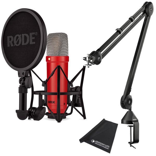 RØDE NT1 Signature Red Mikrofon Rot mit PSA1 Studio Gelenkarm Schwarz, Mikrofon