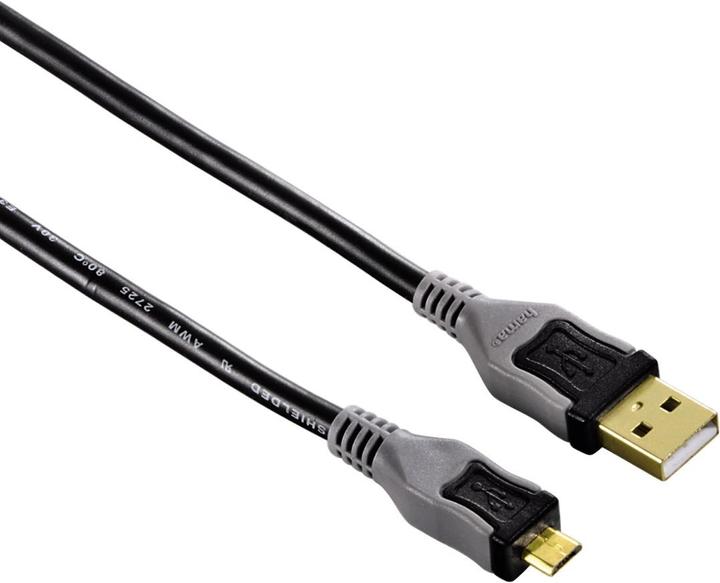 Actual product image Hama Micro USB 2.0 Cable, Gold Plated, Double Shielded (0.75 m, USB 2.0)