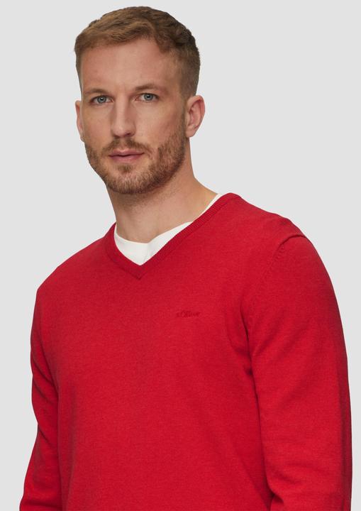 Produktbild s.Oliver Strickpullover Strickpullover mit Logo-Stickerei (S)